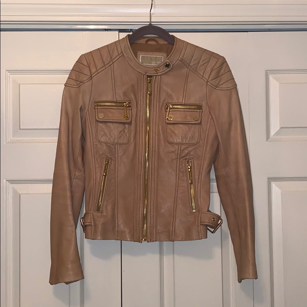 MICHAEL Michael KORS Leather Moto Jacket